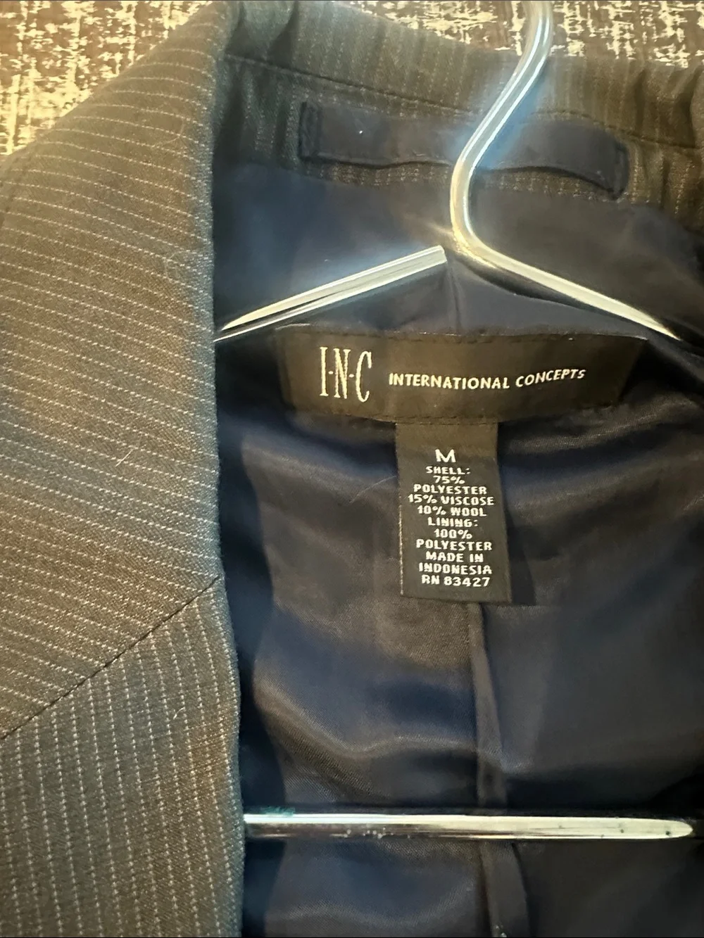 INC GREY PINSTRIPE SUIT